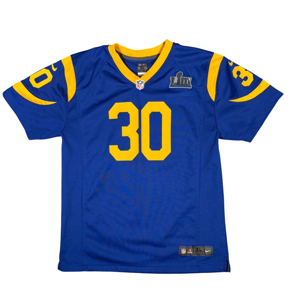 Nike Los Angeles Rams Todd Gurley II Jersey Kids XL Blue Super Bowl LIII Patch